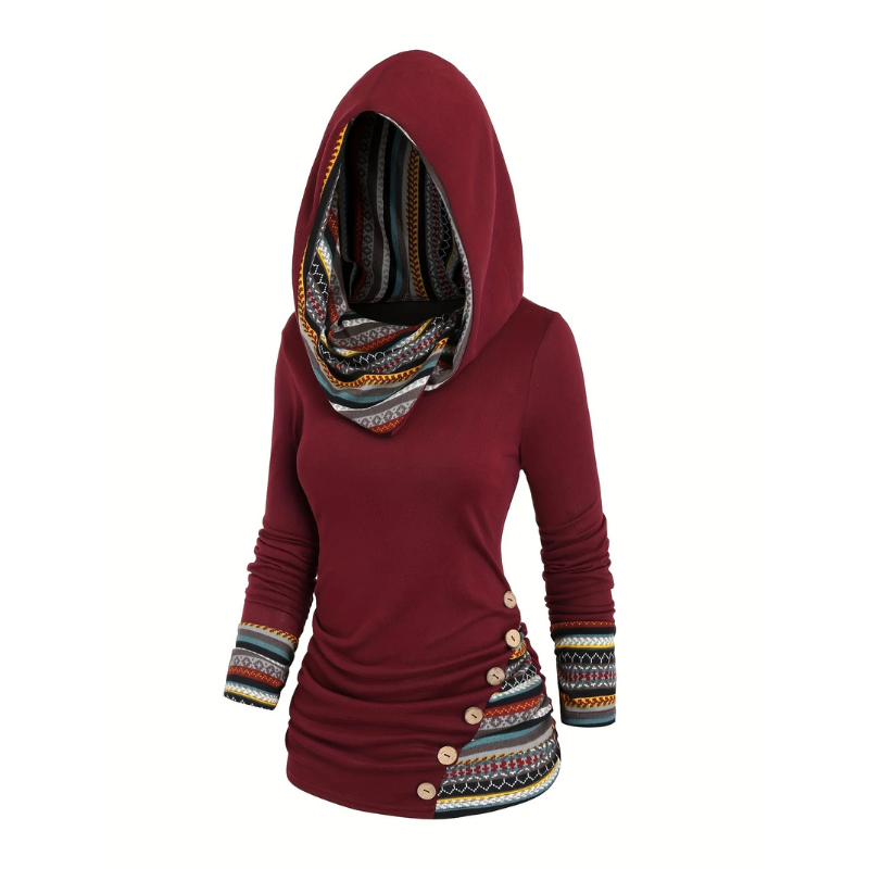 SIERRA Boho Patchwork Hoodie