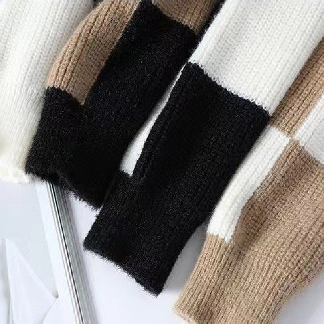 Sweter dzianinowy w paski Brenno
