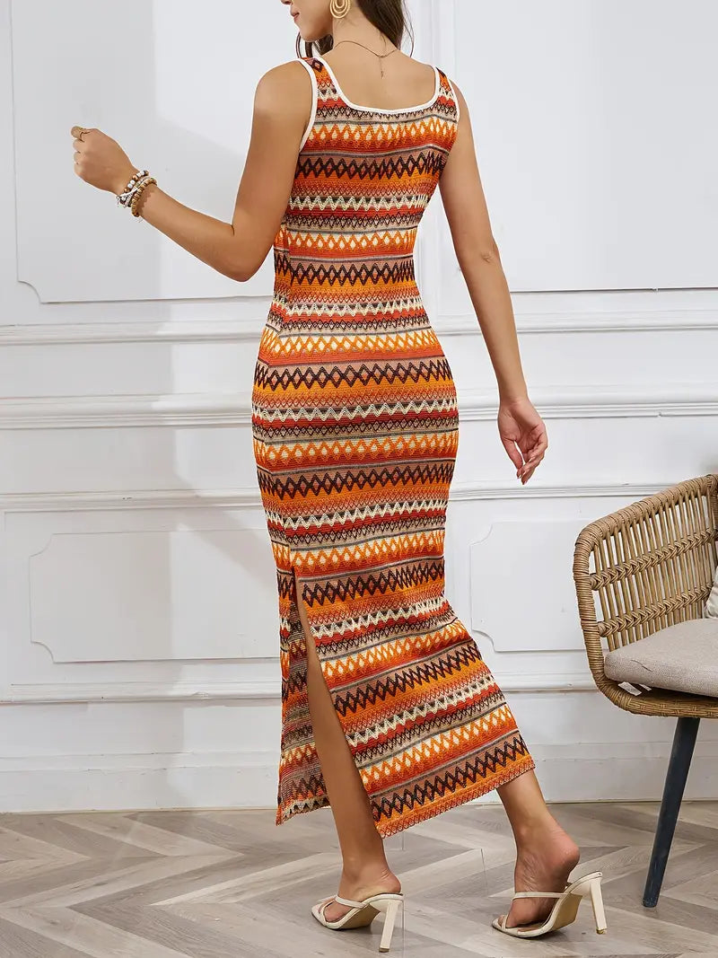 Sukienka maxi w paski