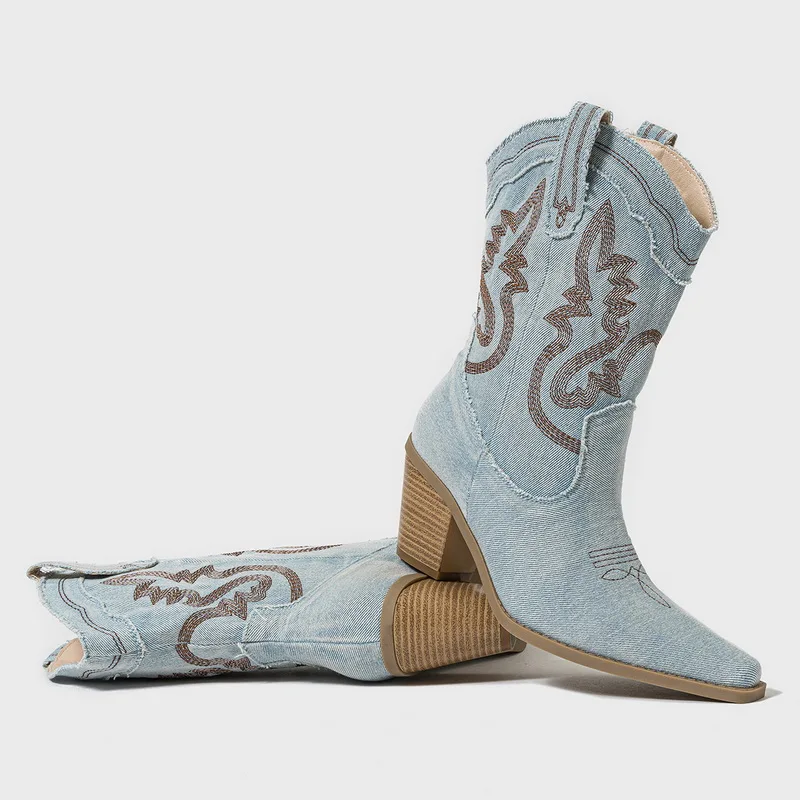 Rustykalne buty dżinsowe