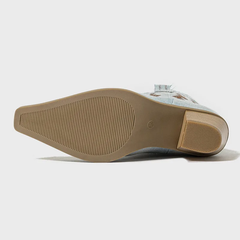Rustykalne buty dżinsowe
