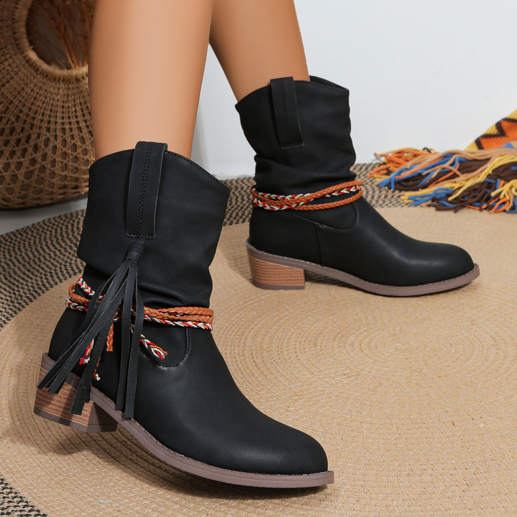 Buty kostki rodeo frędzkie