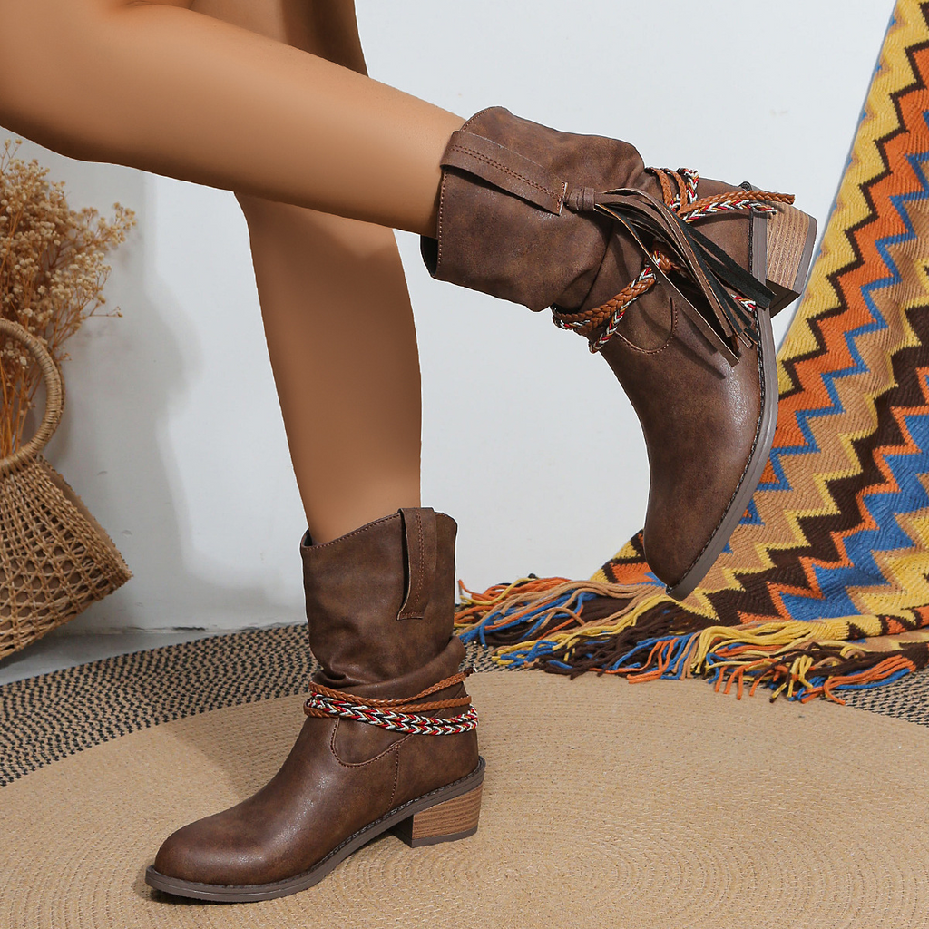 Buty kostki rodeo frędzkie