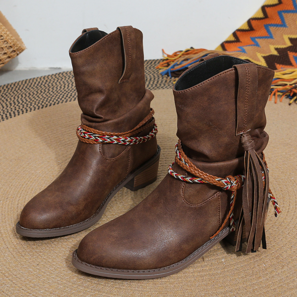 Buty kostki rodeo frędzkie