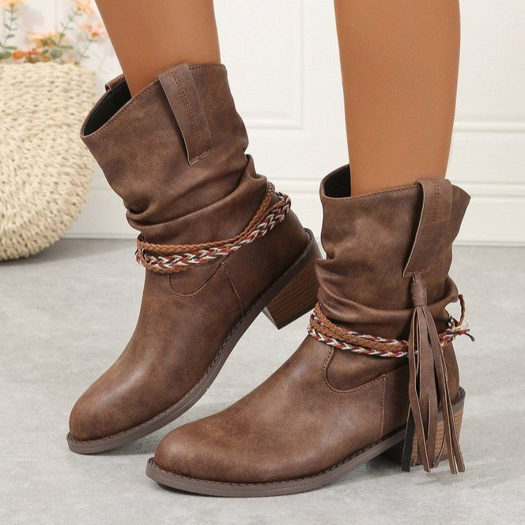 Buty kostki rodeo frędzkie