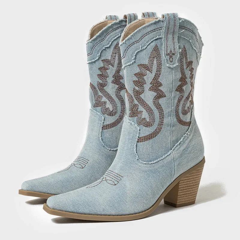 Rustykalne buty dżinsowe