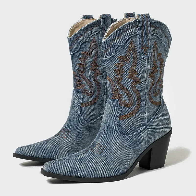 Rustykalne buty dżinsowe