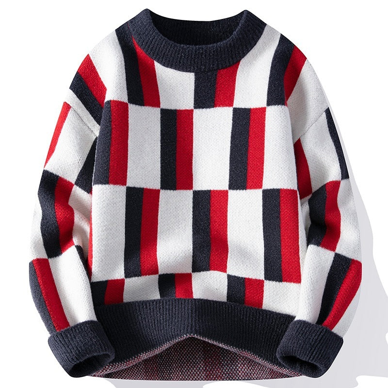 Sweter z dzianiny w paski Marcello