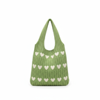 Knitted Heart Tote Bag