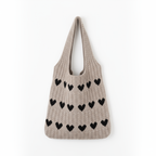 Knitted Heart Tote Bag