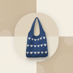 Knitted Heart Tote Bag