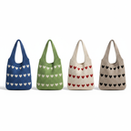 Knitted Heart Tote Bag